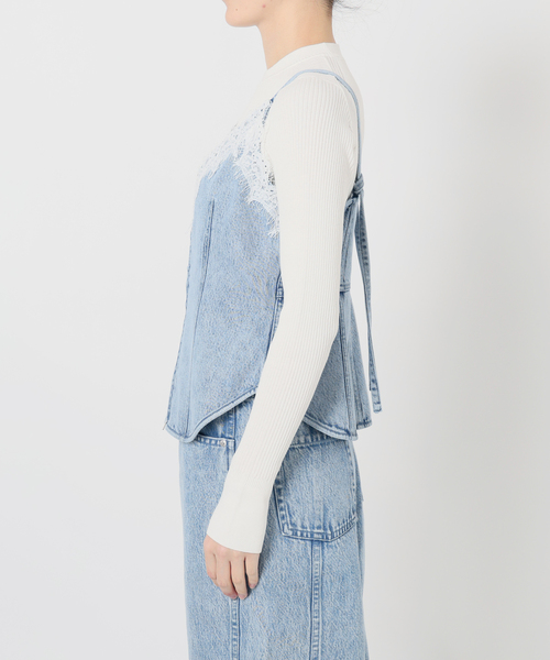 IENA LA BOUCLE（イエナラブークル）の「IENA LA BOUCLE ソフトデニムレースコンビキャミソール（キャミソール・レディース・ライトブルー・FREE）」の9枚目の写真