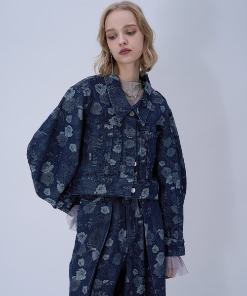 HARE（ハレ）の「フラワーガラデニムジャケット(HARE)（デニムジャケット・レディース・ブラック/ブルー・FREE）」の9枚目の写真