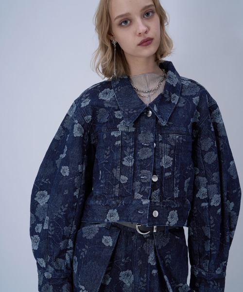 HARE（ハレ）の「フラワーガラデニムジャケット(HARE)（デニムジャケット・レディース・ブラック/ブルー・FREE）」の11枚目の写真