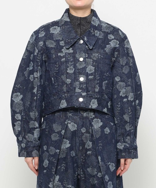 HARE（ハレ）の「フラワーガラデニムジャケット(HARE)（デニムジャケット・レディース・ブラック/ブルー・FREE）」の12枚目の写真