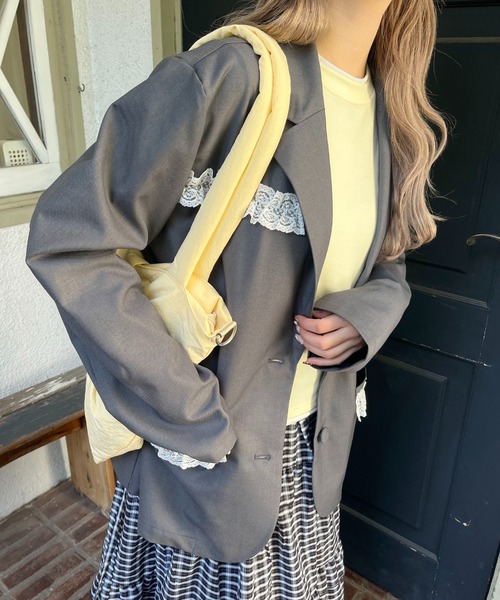 WC（ダブル シー）の「レースポイントオーバージャケット（テーラードジャケット・レディース・グレー/ブラック・FREE）」の5枚目の写真