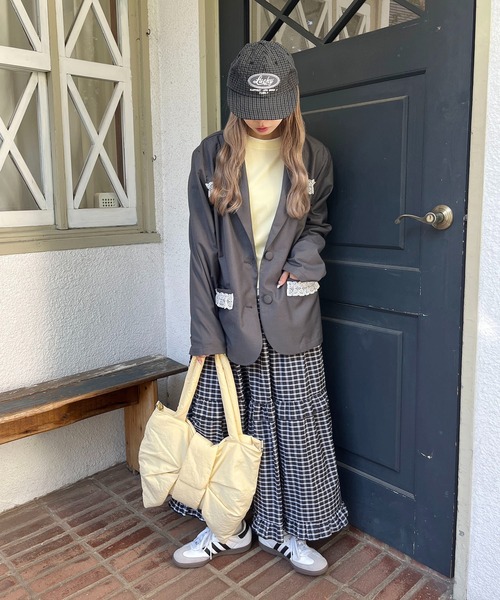 WC（ダブル シー）の「レースポイントオーバージャケット（テーラードジャケット・レディース・グレー/ブラック・FREE）」の6枚目の写真