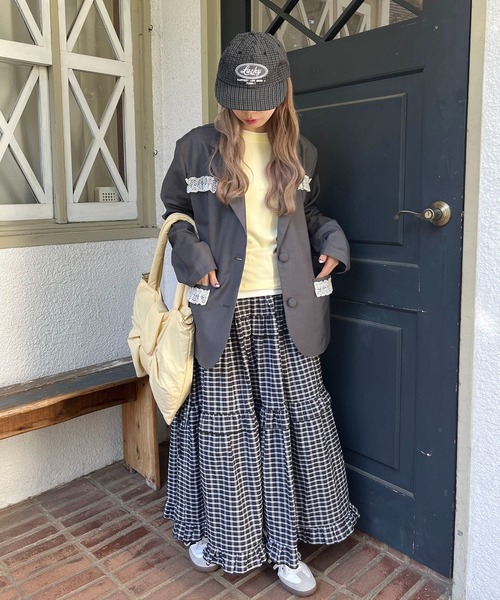 WC（ダブル シー）の「レースポイントオーバージャケット（テーラードジャケット・レディース・グレー/ブラック・FREE）」の7枚目の写真