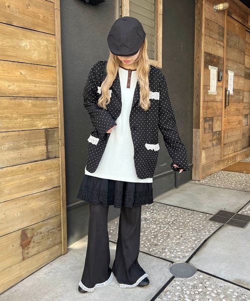 WC（ダブル シー）の「レースポイントオーバージャケット（テーラードジャケット・レディース・グレー/ブラック・FREE）」の13枚目の写真