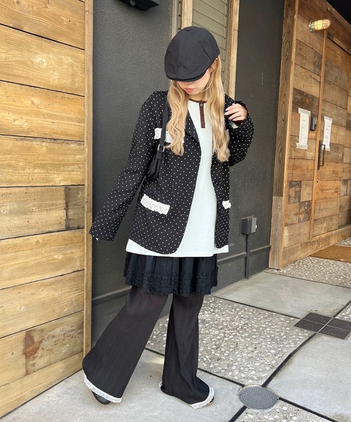 WC（ダブル シー）の「レースポイントオーバージャケット（テーラードジャケット・レディース・グレー/ブラック・FREE）」の14枚目の写真