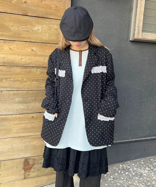 WC（ダブル シー）の「レースポイントオーバージャケット（テーラードジャケット・レディース・グレー/ブラック・FREE）」の15枚目の写真