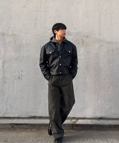 EXCONTAINER(エックスコンテナ)の「サイドラインワイドパンツ (スレートカーキ)(その他パンツ・メンズ・その他・SMALL/MEDIUM/LARGE/X-LARGE)」の10枚目の写真