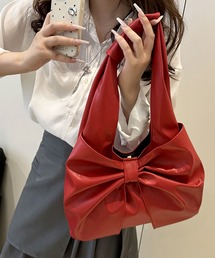 florist（フローリスト）の「ビッグリボンモチーフレザータッチトートバッグ/サブバッグ（iPad収納可）（トートバッグ）」