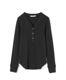 MIDIUMISOLID for Ladies リブヘンリーネックプルオーバー