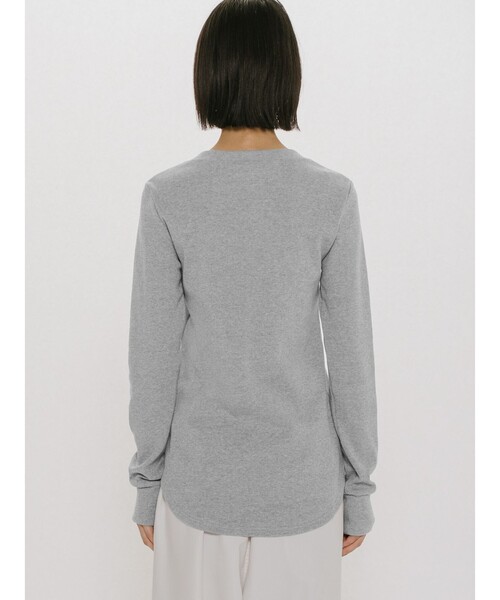 MIDIUMISOLID(ミディウミソリッド)の「MIDIUMISOLID for Ladies リブヘンリーネックプルオーバー(Tシャツ/カットソー・レディース・ブラック/ライトグレー/キナリ・FREE)」の11枚目の写真