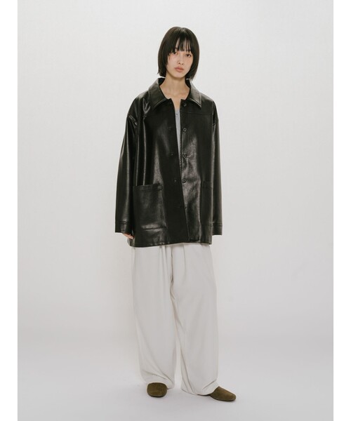 MIDIUMISOLID(ミディウミソリッド)の「MIDIUMISOLID for Ladies リブヘンリーネックプルオーバー(Tシャツ/カットソー・レディース・ブラック/ライトグレー/キナリ・FREE)」の16枚目の写真