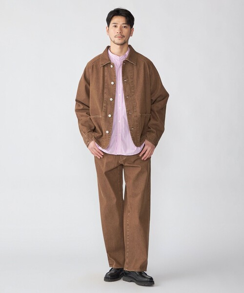 SHIPS（シップス）の「SHIPS: カラーデニム チョアジャケット（デニムジャケット・メンズ・ブラウン/ナチュラル・X-LARGE/LARGE/MEDIUM）」の3枚目の写真