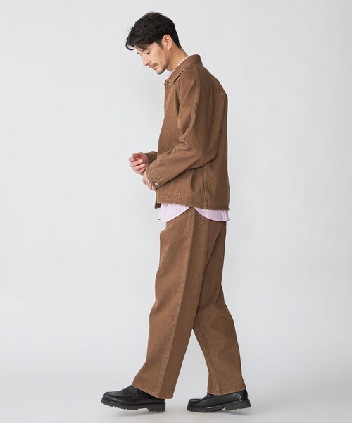 SHIPS（シップス）の「SHIPS: カラーデニム チョアジャケット（デニムジャケット・メンズ・ブラウン/ナチュラル・X-LARGE/LARGE/MEDIUM）」の4枚目の写真