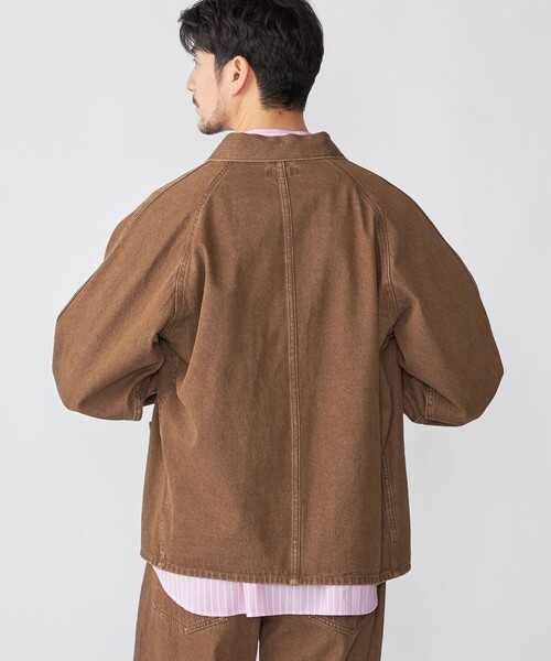 SHIPS（シップス）の「SHIPS: カラーデニム チョアジャケット（デニムジャケット・メンズ・ブラウン/ナチュラル・X-LARGE/LARGE/MEDIUM）」の9枚目の写真