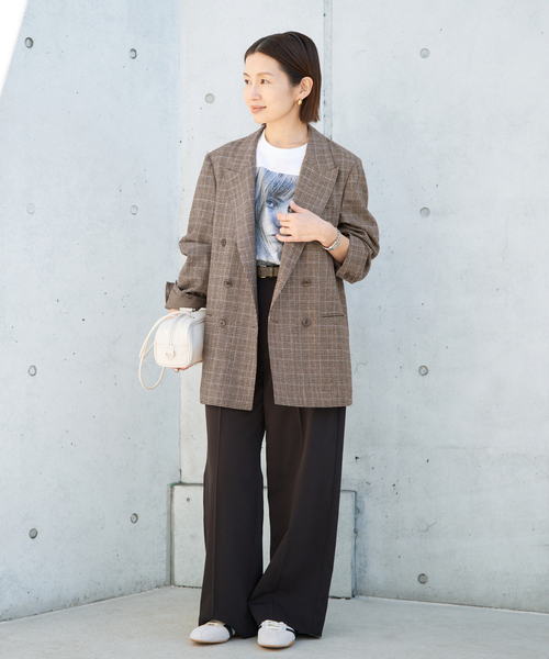 IENA（イエナ）の「COUTURE D'ADAM/クチュールドアダム Double JK Prince of Wales 26SS-004（テーラードジャケット・レディース・ブラウン・FREE）」の13枚目の写真