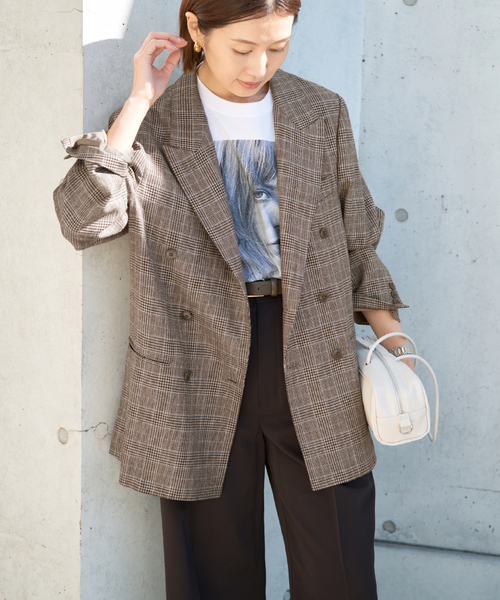 IENA（イエナ）の「COUTURE D'ADAM/クチュールドアダム Double JK Prince of Wales 26SS-004（テーラードジャケット・レディース・ブラウン・FREE）」の16枚目の写真