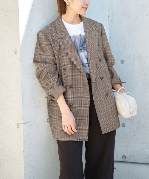 IENA（イエナ）の「COUTURE D'ADAM/クチュールドアダム Double JK Prince of Wales 26SS-004（テーラードジャケット・レディース・ブラウン・FREE）」の17枚目の写真