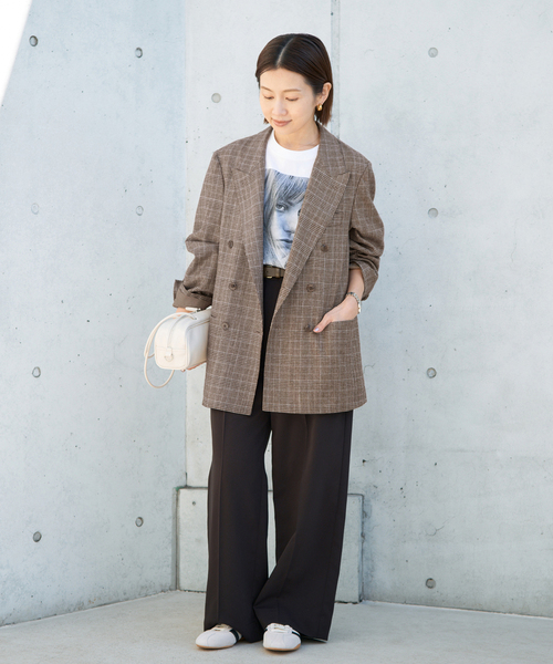 IENA（イエナ）の「COUTURE D'ADAM/クチュールドアダム Double JK Prince of Wales 26SS-004（テーラードジャケット・レディース・ブラウン・FREE）」の18枚目の写真