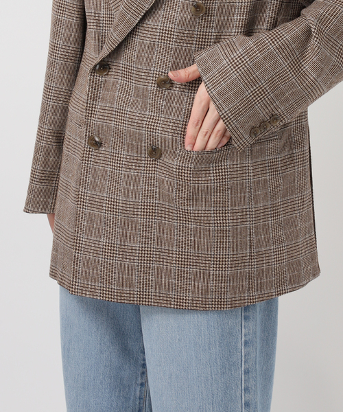 IENA（イエナ）の「COUTURE D'ADAM/クチュールドアダム Double JK Prince of Wales 26SS-004（テーラードジャケット・レディース・ブラウン・FREE）」の4枚目の写真