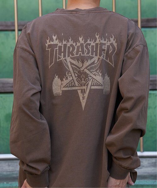 THRASHER（スラッシャー）の「THRASHER スラッシャー ピグメントプリントロンT（Tシャツ/カットソー・メンズ・チャコール/ピンク/グレー/ブラウン・L/LL/M）」の4枚目の写真