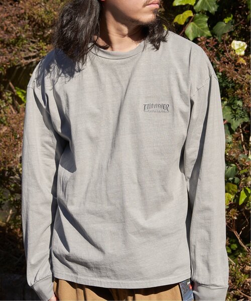 THRASHER（スラッシャー）の「THRASHER スラッシャー ピグメントプリントロンT（Tシャツ/カットソー・メンズ・チャコール/ピンク/グレー/ブラウン・L/LL/M）」の2枚目の写真
