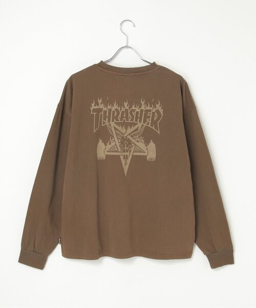 THRASHER（スラッシャー）の「THRASHER スラッシャー ピグメントプリントロンT（Tシャツ/カットソー・メンズ・チャコール/ピンク/グレー/ブラウン・L/LL/M）」の16枚目の写真