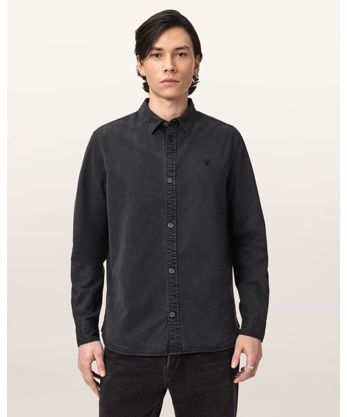 ALLSAINTS(オールセインツ)の「BODHI LONG SLEEVE OVERSHIRT | BODHI 長袖 オーバーシャツ(シャツ/ブラウス・メンズ・ブラック・XS/S/M/L)」の1枚目の写真