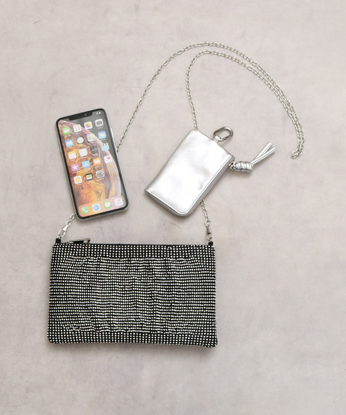 cache cache（カシュ カシュ）の「カシュカシュ cachecache / メタリックビーズスクエアミニショルダー（クラッチバッグ・レディース・ゴールド/シルバー/ブラック・FREE）」の8枚目の写真