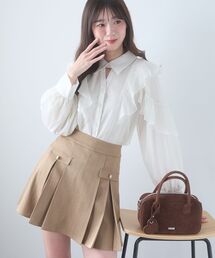 MAJESTIC LEGON | 襟付きエアリーフリルブラウス(シャツ/ブラウス)