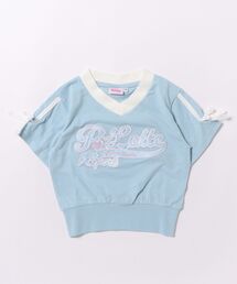 A BAG OF CHIPS（アバッグオブチップス）の「PINK-latte SPORT/ピンクラテスポーツ　袖リボン付き　半袖Ｔシャツ（Tシャツ/カットソー）」