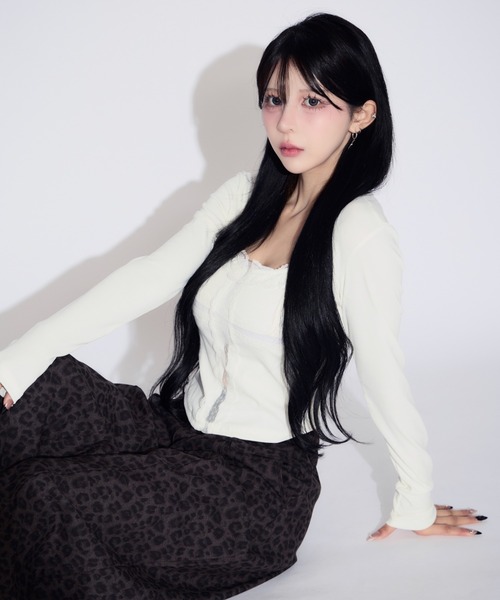 tinkerend(ティンカーエンド)の「Cross Whisper Lace Top / クロスウィスパーレーストップ(Tシャツ/カットソー・レディース・ブラック/ホワイト・FREE)」の20枚目の写真