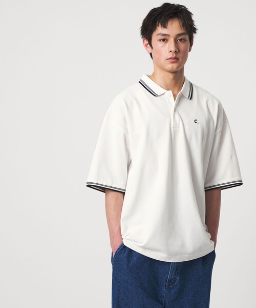 CITEN(シテン)の「<CITEN>ラインカノコポロシャツ(ポロシャツ・メンズ・ホワイト/ワインレッド/ネイビー・L/M/S)」の2枚目の写真
