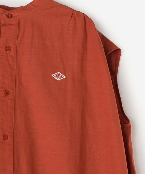 DANTON(ダントン)の「DANTON | コットンリネン スリーブレスシャツワンピース WOMEN(シャツワンピース・レディース・オレンジ/ブラック・36)」の15枚目の写真