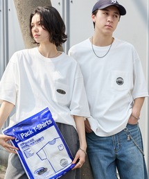 ddp/ディーディーピー 別注 2パック ロゴ刺繍 ルーズ 半袖Tシャツ