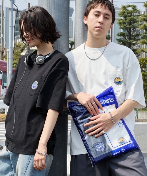 ddp(ディーディーピー)の「ddp/ディーディーピー 別注 2パック ロゴ刺繍 ルーズ 半袖Tシャツ(Tシャツ/カットソー・メンズ・ブラック×ブラック/ブラック×ホワイト/ホワイト×ホワイト/ホワイト×ブラック・L/M)」の3枚目の写真