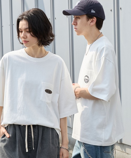 ddp(ディーディーピー)の「ddp/ディーディーピー 別注 2パック ロゴ刺繍 ルーズ 半袖Tシャツ(Tシャツ/カットソー・メンズ・ブラック×ブラック/ブラック×ホワイト/ホワイト×ホワイト/ホワイト×ブラック・L/M)」の21枚目の写真