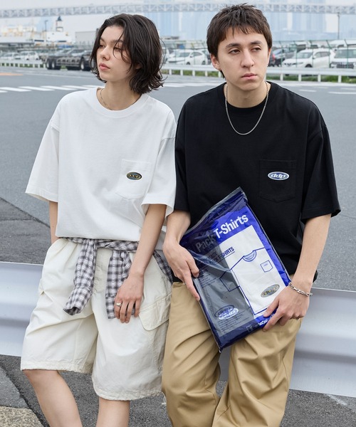 ddp/ディーディーピー 別注 2パック ロゴ刺繍 ルーズ 半袖Tシャツ MONO