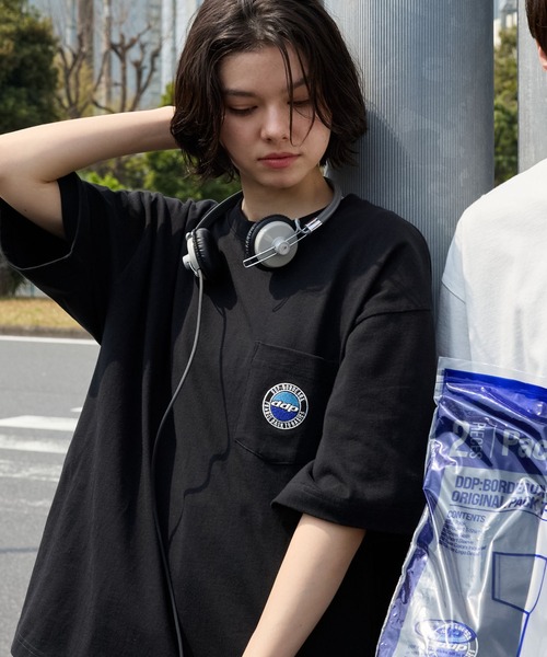 ddp(ディーディーピー)の「ddp/ディーディーピー 別注 2パック ロゴ刺繍 ルーズ 半袖Tシャツ(Tシャツ/カットソー・メンズ・ブラック×ブラック/ブラック×ホワイト/ホワイト×ホワイト/ホワイト×ブラック・L/M)」の10枚目の写真
