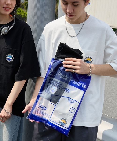 ddp(ディーディーピー)の「ddp/ディーディーピー 別注 2パック ロゴ刺繍 ルーズ 半袖Tシャツ(Tシャツ/カットソー・メンズ・ブラック×ブラック/ブラック×ホワイト/ホワイト×ホワイト/ホワイト×ブラック・L/M)」の16枚目の写真