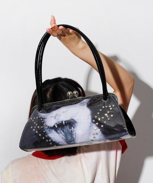 HEY!MrsROSE(ヘイミセスローズ)の「HEY! Mrs ROSE(ヘイ!ミセスローズ)Overlap Boston(ハンドバッグ・レディース・ブラック/ピンク・FREE)」の6枚目の写真