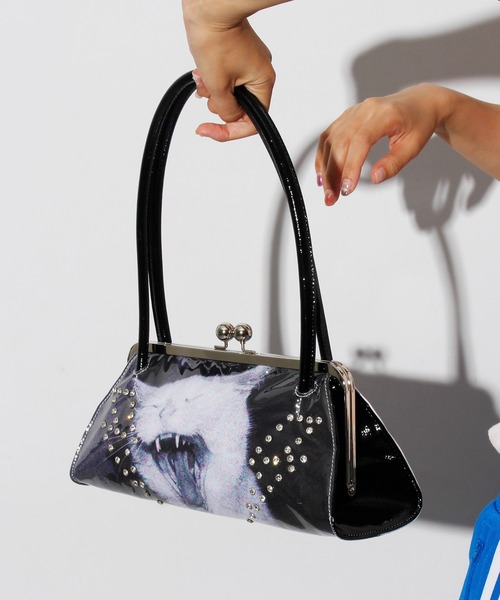 HEY!MrsROSE(ヘイミセスローズ)の「HEY! Mrs ROSE(ヘイ!ミセスローズ)Overlap Boston(ハンドバッグ・レディース・ブラック/ピンク・FREE)」の7枚目の写真