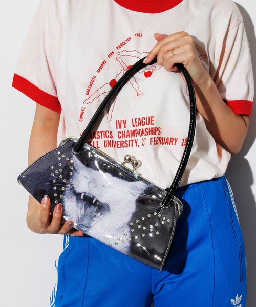 HEY!MrsROSE(ヘイミセスローズ)の「HEY! Mrs ROSE(ヘイ!ミセスローズ)Overlap Boston(ハンドバッグ・レディース・ブラック/ピンク・FREE)」の11枚目の写真