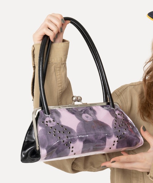 HEY!MrsROSE(ヘイミセスローズ)の「HEY! Mrs ROSE(ヘイ!ミセスローズ)Overlap Boston(ハンドバッグ・レディース・ブラック/ピンク・FREE)」の17枚目の写真