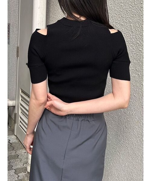 MURUA（ムルーア）の「ZIPカシュクールハーフニット（ニット/セーター・レディース・ブラック/ベージュ/ブルー/ダークオレンジ・FREE）」の6枚目の写真