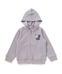 BeBe（ベベ）の「【抗菌防臭・UVカット】ミラノリブワッペン付きフード長袖ZIPカーディガン(90~130cm)（パーカー）」