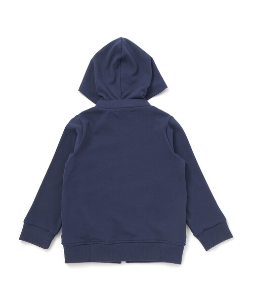 BeBe（ベベ）の「【抗菌防臭・UVカット】ミラノリブワッペン付きフード長袖ZIPカーディガン(90~130cm)（パーカー・キッズ・ネイビー/グレー・S/M/L/XS）」の7枚目の写真