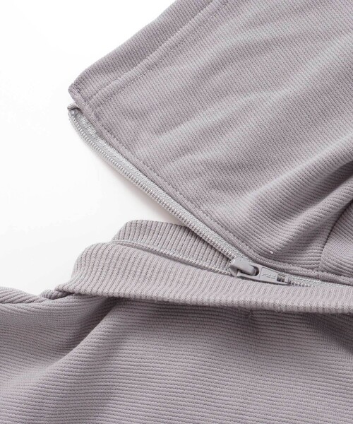 BeBe（ベベ）の「【抗菌防臭・UVカット】ミラノリブワッペン付きフード長袖ZIPカーディガン(90~130cm)（パーカー・キッズ・ネイビー/グレー・S/M/L/XS）」の12枚目の写真