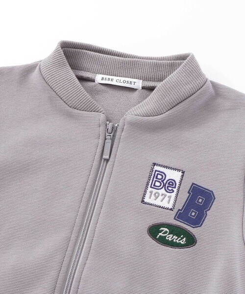 BeBe（ベベ）の「【抗菌防臭・UVカット】ミラノリブワッペン付きフード長袖ZIPカーディガン(90~130cm)（パーカー・キッズ・ネイビー/グレー・S/M/L/XS）」の13枚目の写真