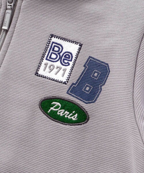 BeBe（ベベ）の「【抗菌防臭・UVカット】ミラノリブワッペン付きフード長袖ZIPカーディガン(90~130cm)（パーカー・キッズ・ネイビー/グレー・S/M/L/XS）」の14枚目の写真