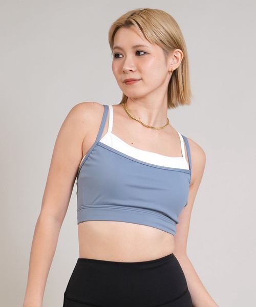 Ungrid(アングリッド)の「Ungrid/アングリッド ブラトップ レイヤード パット付き UVカット 水陸両用 セットアップ対応 560101 UT(タンクトップ・レディース・グリーン/ブラック/ブルー・M/L)」の3枚目の写真